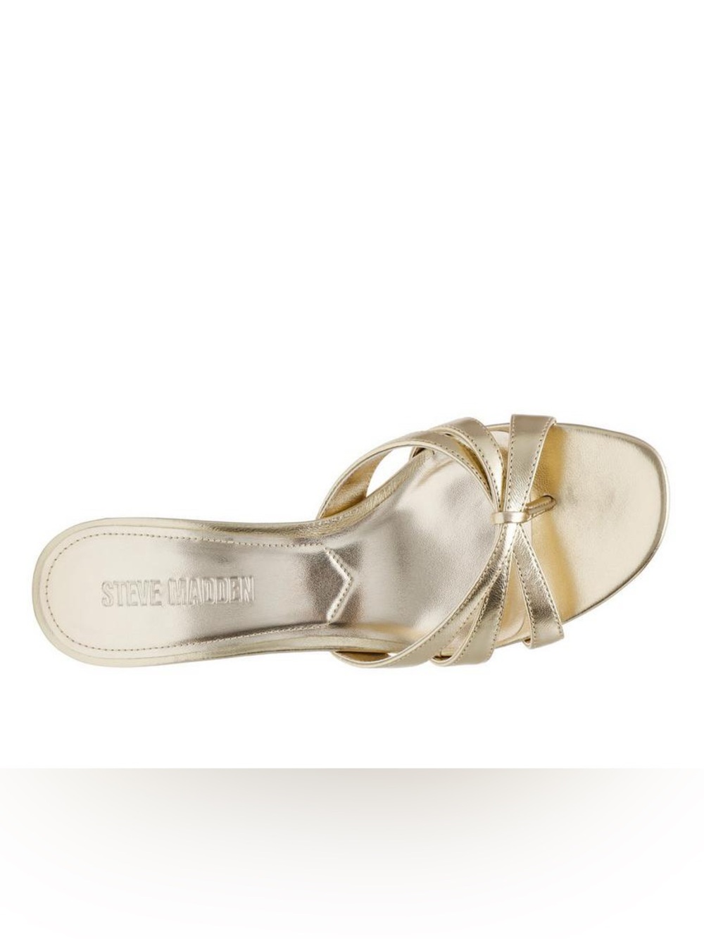STEVE MADDEN CARY DRESS SANDALS IN GOLD | SLIGHTLY USED - Picture 5 of 11
